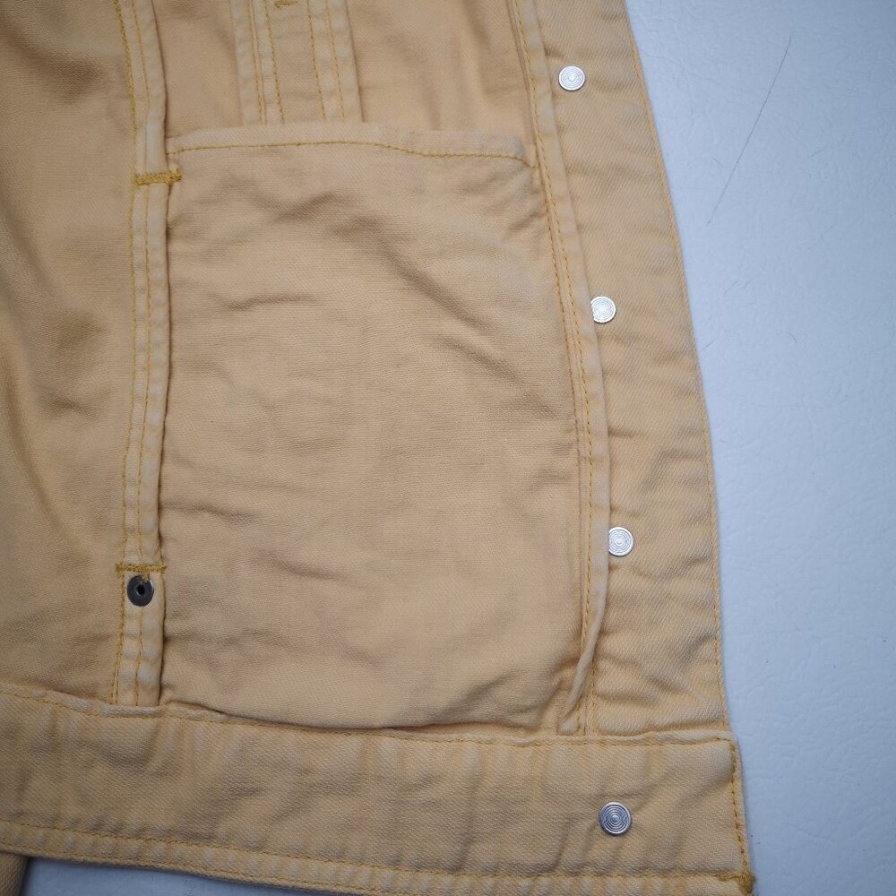 Chico's Platinum Ladies Size 1 (approx. 8 US) Mustard Button Front Jean Jacket - Picture 6 of 13